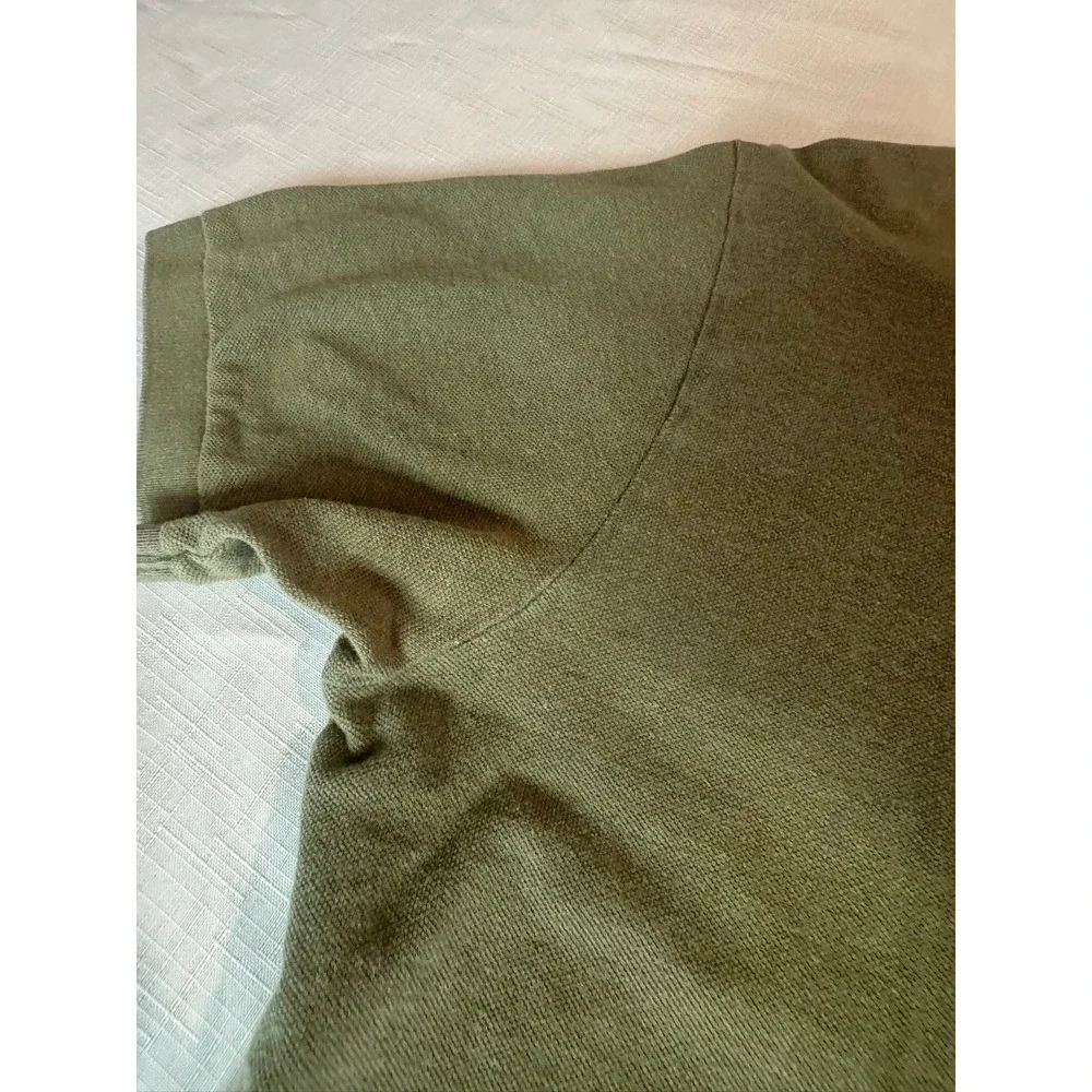 Polo Ralph Lauren Mens Large Olive Green Short Sleeve Pique Polo Shirt Red Pony